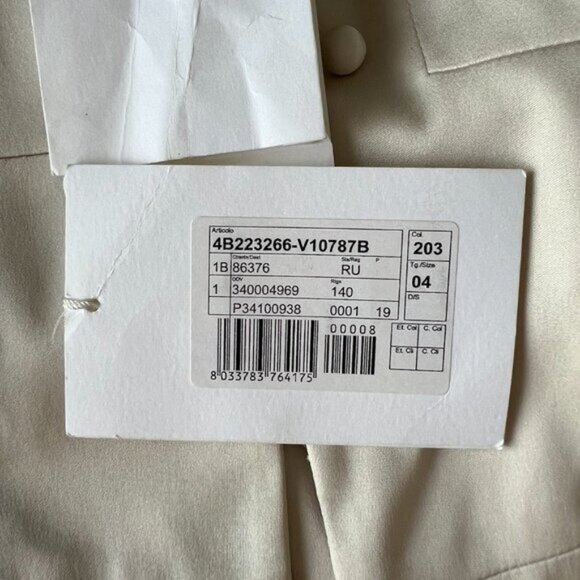 NWT Valentino Beige Silk Buttoned Fitted Blazer Jacket - Picture 9 of 9